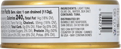 Bumble Bee Prime Tonno Tuna In Olive Oil, 5 oz Can (Pack of 1) - Premium Wild Caught Yellowfin Ahi Tuna - 28g Protein Per ...