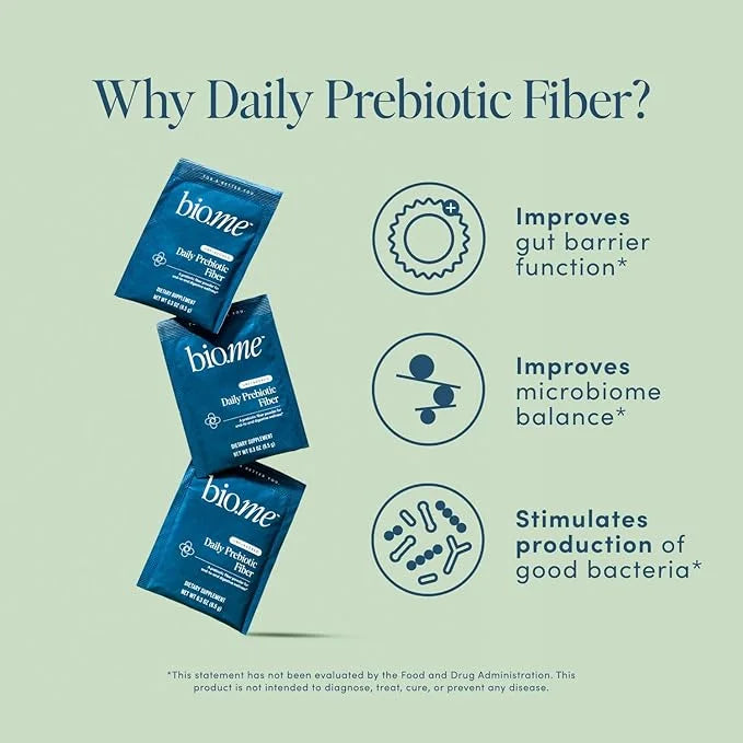 Daily Prebiotic Fiber Travel Packs 20 Servings - Fiber Supplement Powder for Digestive Health & Gut Health - Fiber Powder ...
