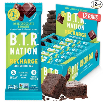 Vegan Keto Superfood Protein Bars, by B.T.R. - Low Carb, Plant Based, and Gluten Free | 12 Bars | Free of Sugar Alcohols a...