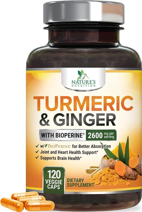 Turmeric Curcumin with BioPerine Black Pepper 95% Standardized 2600mg for 120 Capsules