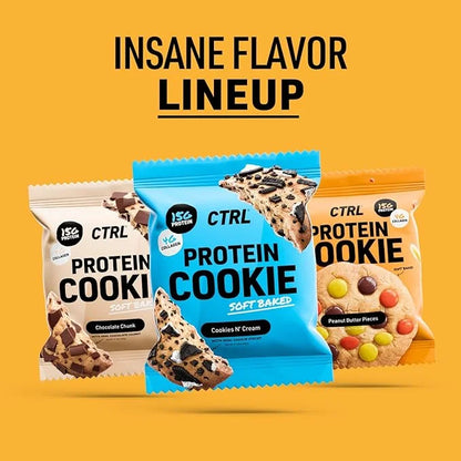 CTRL Peanut Butter Piece Protein Cookies - Soft Baked Cookies with Rich and Creamy Peanut Butter Pieces - Nutrition Packed...