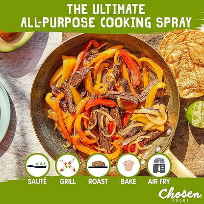 Chosen Foods 100% Pure Avocado Oil Spray, Keto and Paleo Diet Friendly, Kosher Cooking Spray for Baking, High-Heat Cooking...