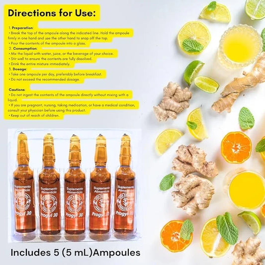 Oral Vitamins with A, C, D, E, Zinc, Bee Honey, Propolis, and Botanical Extracts - Natural Orange Flavor - 5 Ampoules (0.8...