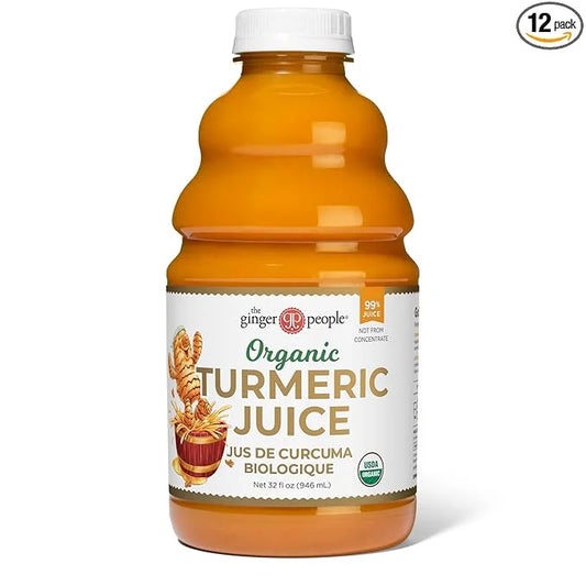 Organic Turmeric Juice, 99% Pure Turmeric Juice by The Ginger People – Drug Free Support, Non-GMO, Premium Quality, 32 Fl ...