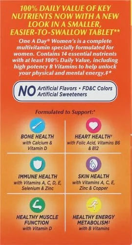 One A Day Women’s Multivitamin, Supplement B12, Biotin, 100 count