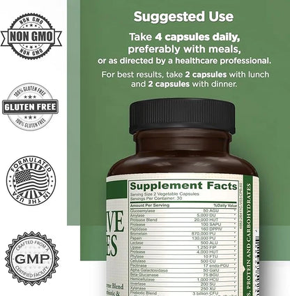 Digestive Enzymes Plus Probiotics.18 broad spectrum 5 probiotic 60 Vegetarian