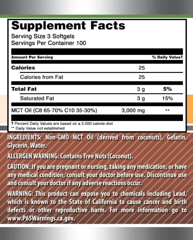 Amazing Formulas MCT Oil Supplement | 1000 Mg Per Serving | 300 Softgels | Non-GMO | Gluten-Free | Made in USA - Product I...