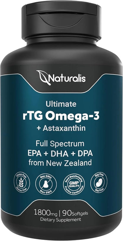 Naturalis Ultimate rTG Omega 3 Fish 1800mg from Omega3s EPA, 90 Softgels