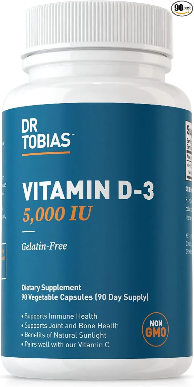 Dr. Tobias Vitamin D3 5000 IU, 90 Capsules, 90 Servings