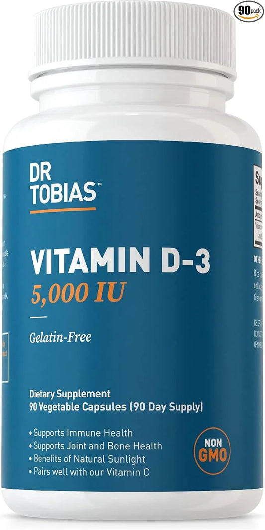 Dr. Tobias Vitamin D3 5000 IU, 90 Capsules, 90 Servings