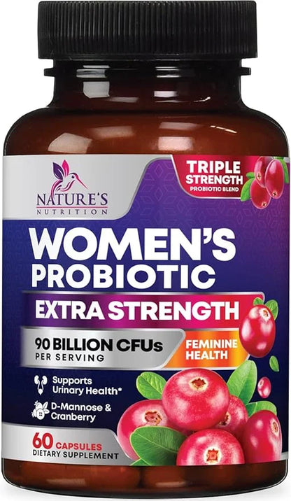 Probiotics for Women with Prebiotics 90 Billion 16 Strains, 60 Capsules