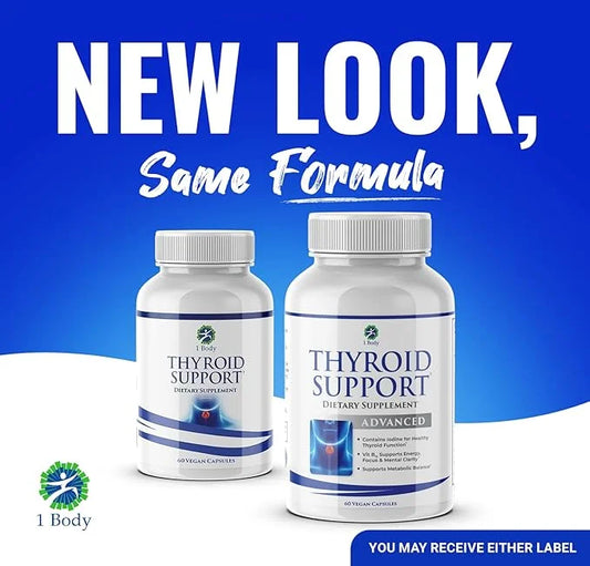 Thyroid Support Supplement for Women and Men 3 Pack 90 Days B12 Complex,