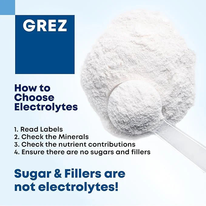 GREZ ELEC-Vital Electrolytes Powder No Sugar - Hydration Powder, Keto Electrolytes No Sugar - Complete Mineral Support, So...