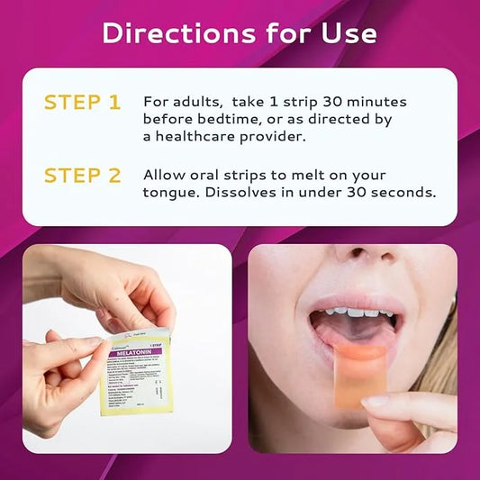 100 Oral Sleep Strips | Quick-Dissolving 3mg Melatonin Strips | Works Faster Than Gummies | Relaxation Sleep Supplements f...