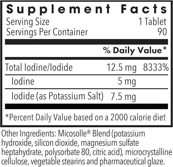 Optimox Iodoral 12.5mg Supplement – Iodine for Thyroid Support, Potassium Iodide Tablets, Lugol Solution, Daily Vitamins &...