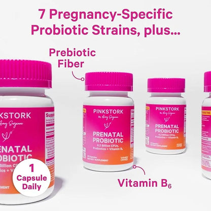Pink Stork Prenatal Probiotics for Women B6 and 30 Capsules