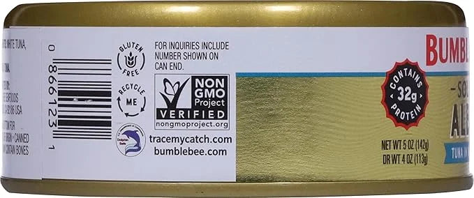 Bumble Bee Prime Low Sodium Solid White Albacore Tuna in Water, 5 oz Can - Premium Wild Caught Tuna - 32g Protein per Serv...