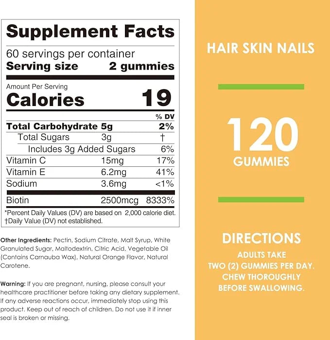 Nature's Key Biotin Gummies with Vitamin 120 Count