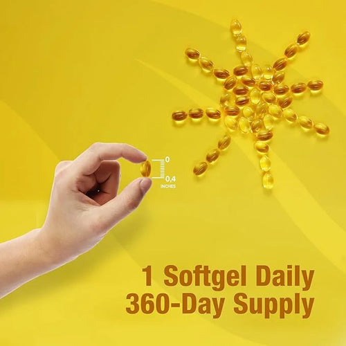 ORZAX Vitamin D3 5000 iu (125 mcg) 1 Year (360 Softgel)