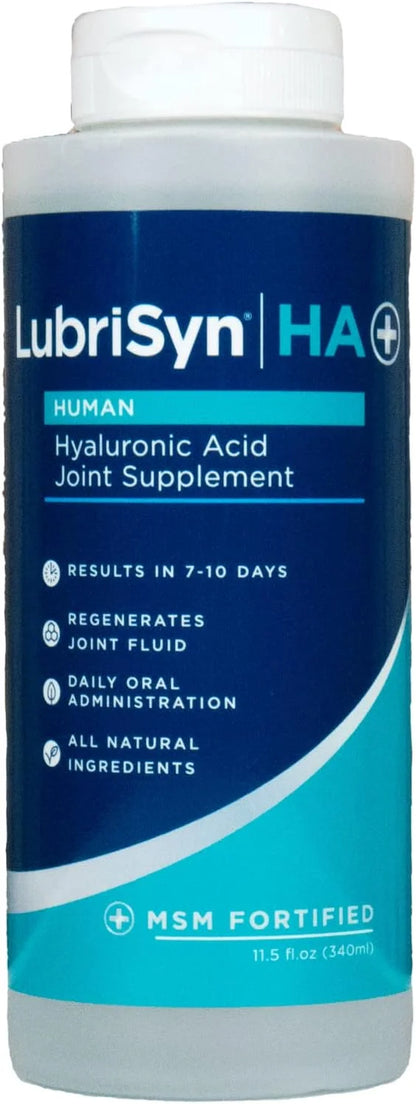 Lubrisyn HA with MSM - Proprietary Vegan Joint Relief Edible Supplement Made in USA for Humans - 30 Day Supply of Liquid H...