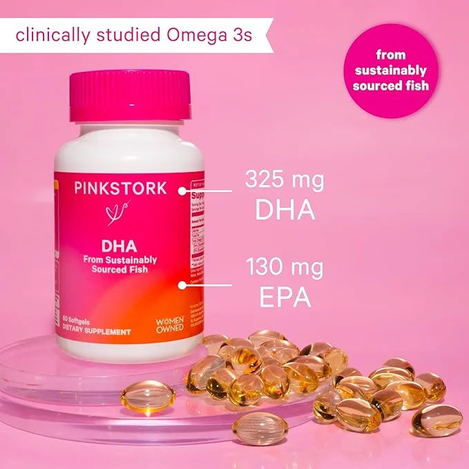 Pink Stork Prenatal DHA 540 mg 3 Fish 60 Softgels