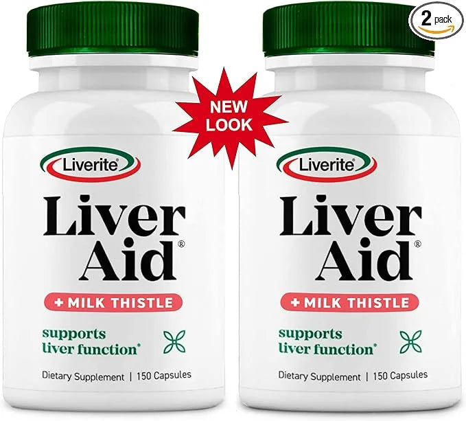 Liverite Liver Aid with Milk Thistle 2-Pack 150 150 Capsules 300), Liver