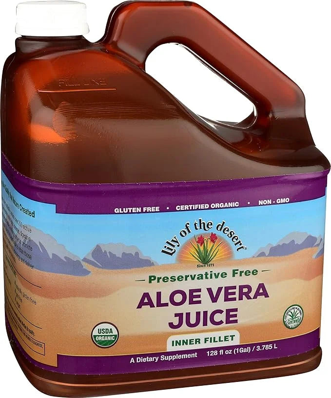 Lily of the Desert Aloe Vera Juice - Organic, Preservative-Free Inner Fillet Aloe Vera Drink with Natural Digestive Enzyme...