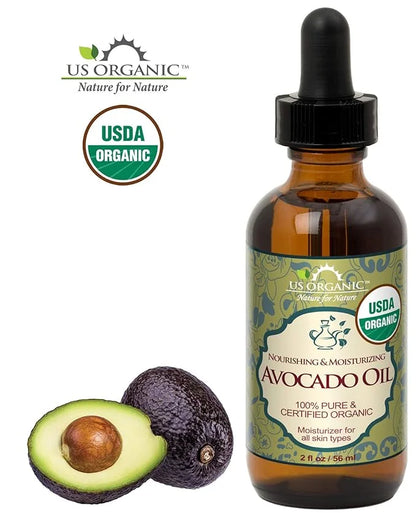 US Organic Avocado Oil Unrefined Virgin, USDA Certified Organic, 100% Pure & Natural, Cold Pressed, in Amber Glass Bottle ...