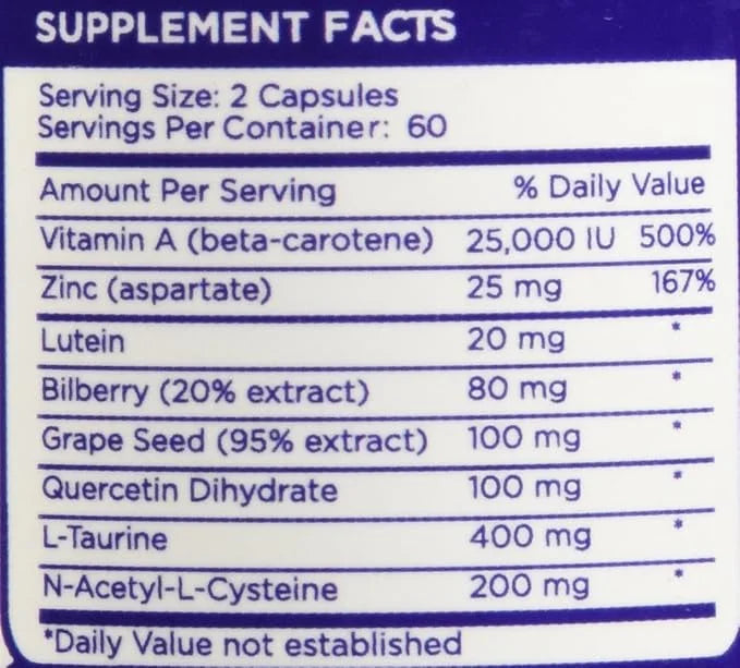Lutein Vision Support 120 Capsules 60 Day