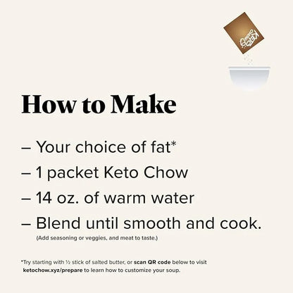 Keto Chow Hearty Beef - Keto Meal Replacement Soup Powder - Nutritionally Complete - Low Carb - Delicious Easy Meal Substi...