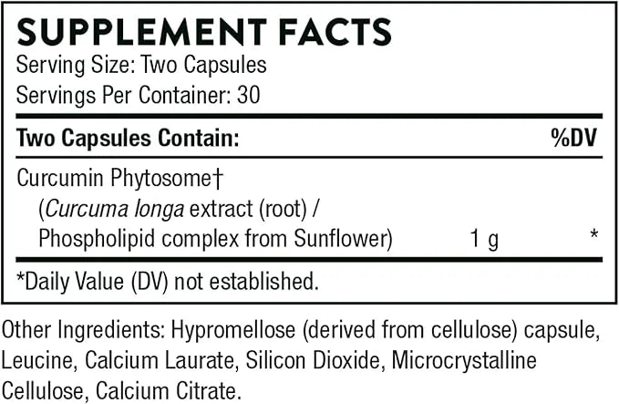 THORNE Curcumin Phytosome 1000 mg (Meriva) 60 Capsules 30 Servings