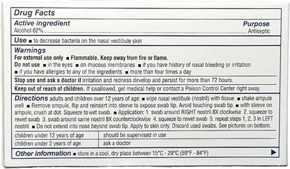 Nozin® Nasal Sanitizer® Antiseptic Popswab® Ampules 10ct Pack 99.99% of 62%