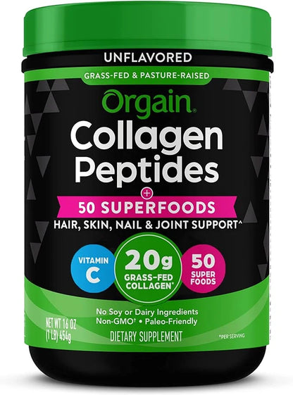 Orgain Hydrolyzed Collagen Powder + 50 20g Grass 20g Grass