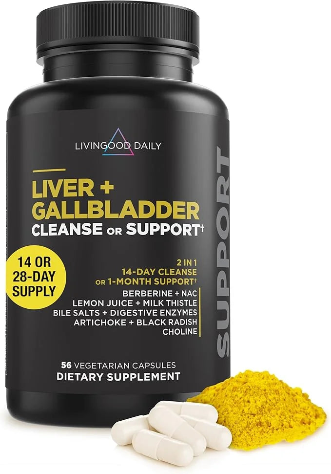 Livingood Daily Intestinal Cleanse, para & Candi Cleanser or Support (56 Vegetarian Capsules) - Support Heart, Skin, & Gut...