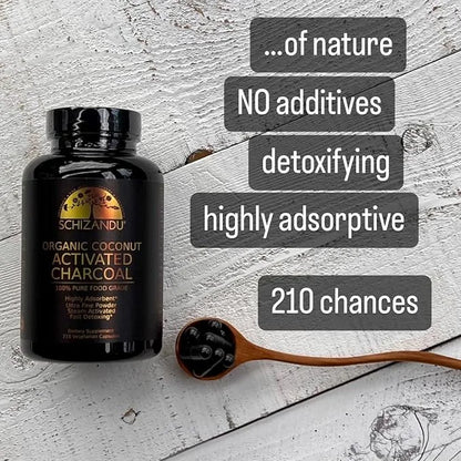 Activated Coconut Charcoal Capsules- Supports Health - Vegan, Organic, Non-GMO, No Additives - X-Large Bottle 210 Count - ...