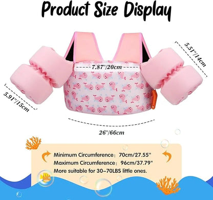 Moko Toddler Swim Vest for Kids, 20-50 lbs/22-66 lbs Clearance Swim Arm Band Cartoon Swimming Wings Pool Float Vests Sleev...