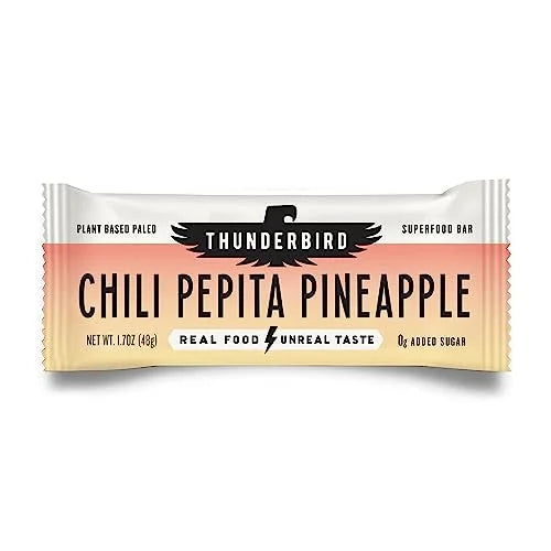 Thunderbird Bars Energy Snack, Gluten-Free with Protein, Healthy Real Food, Vegan Paleo Non-GMO, No Added Sugar, Chili Pep...
