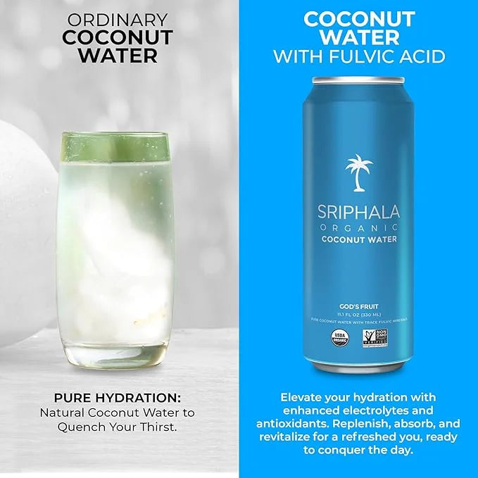 Sriphala Mineral Rich Nutritious Coconut Water Organic – with Fulvic Acid + Electrolyte Water – Non-GMO, Keto, Gluten-Free...