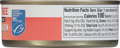 Bumble Bee Skinless & Boneless Canned Pink Salmon in Water, 5 oz Can - Premium Wild Caught Salmon - 20g Protein per Servin...