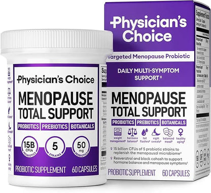 Physician's CHOICE Menopause Probiotic Supplement for Women - Supports Hormone Balance, Hot Flashes, Night Sweats, Weight ...