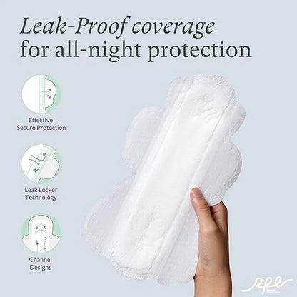 100% Large Organic Pads for Women, 4, 48ct) 48ct)