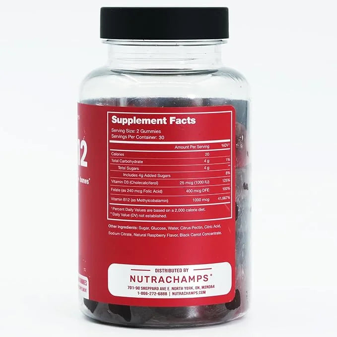 NutraChamps Vitamin B Complex Gummies, Vitamin B Gummies Boosts Energy & Metabolism, B Complex Vitamins B1, B2 (Riboflavin...