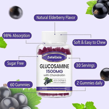 Glucosamine Chondroitin Gummies with MSM, Turmeric 60 Count