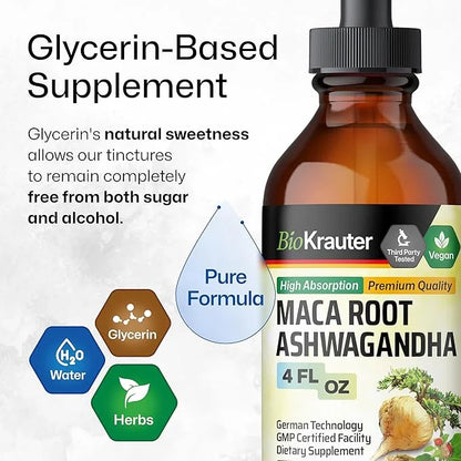 Maca Root and Ashwagandha Tincture 4 Fl.Oz.