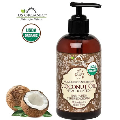 US Organic Fractionated Coconut MCT Oil (Liquid Coconut Oil), USDA Certified Organic, Non-GMO, Perfect for massage, carrie...