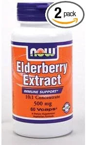Now Foods Elderberry 500 Milligrams, 60 2)