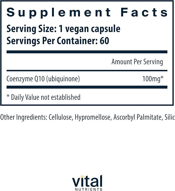 Vital Nutrients CoQ10 100mg Q10 from 60 Capsules