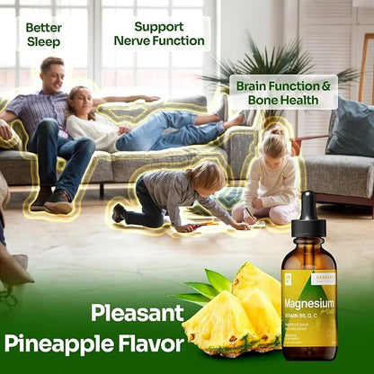 Magnesium Citrate Liquid Plus Magnesium Glycinate/L-threonate B6, D, 4 fl 100% Absorption 90-Day Supply