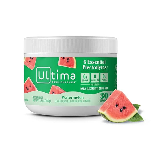 Ultima Replenisher Daily Electrolyte Powder Drink Mix – Watermelon, 30 Servings – Hydration Powder with 6 Key Electrolytes...