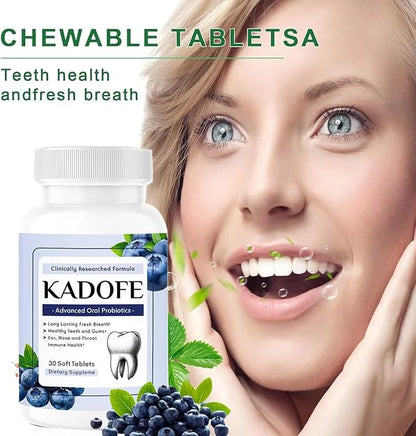 Oral Probiotics for Gums and Teeth Health & Fresh Breath, 3.5 Billion Advanced Oral Probiotics for Mouth Bad Breath, Chewa...